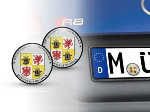 TÜV Kennzeichen-StickerHansestadt Rostock Nummernschild plakette